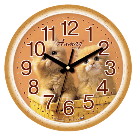 Часы АлмазНН настенные круглые бело-коричневые 28.5 см
