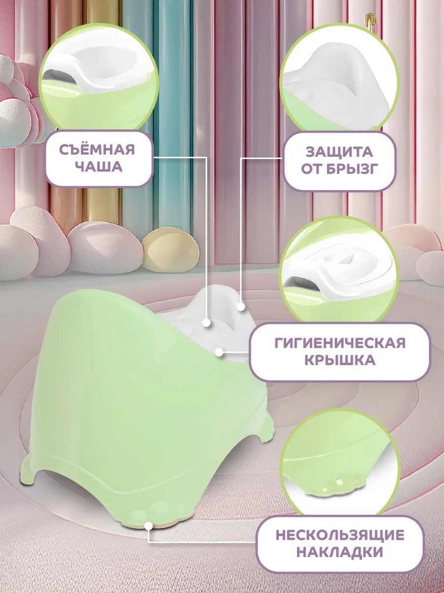Горшок детский Компания Друзей анатомический с крышкой размер M - фото 3