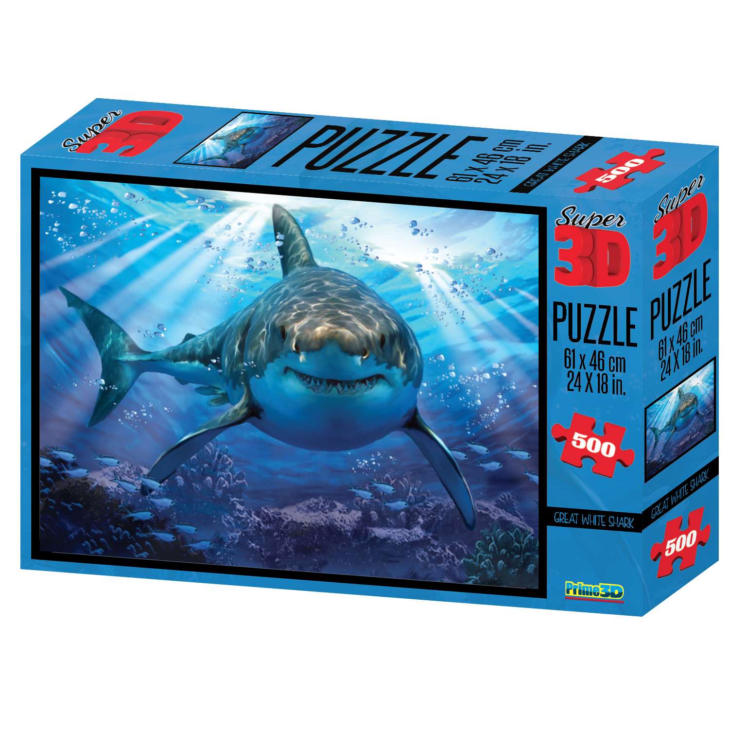 3D Пазл Prime 3D Стерео-пазл Prime 3D Большая белая акула 500 деталей 61х46 см - фото 2