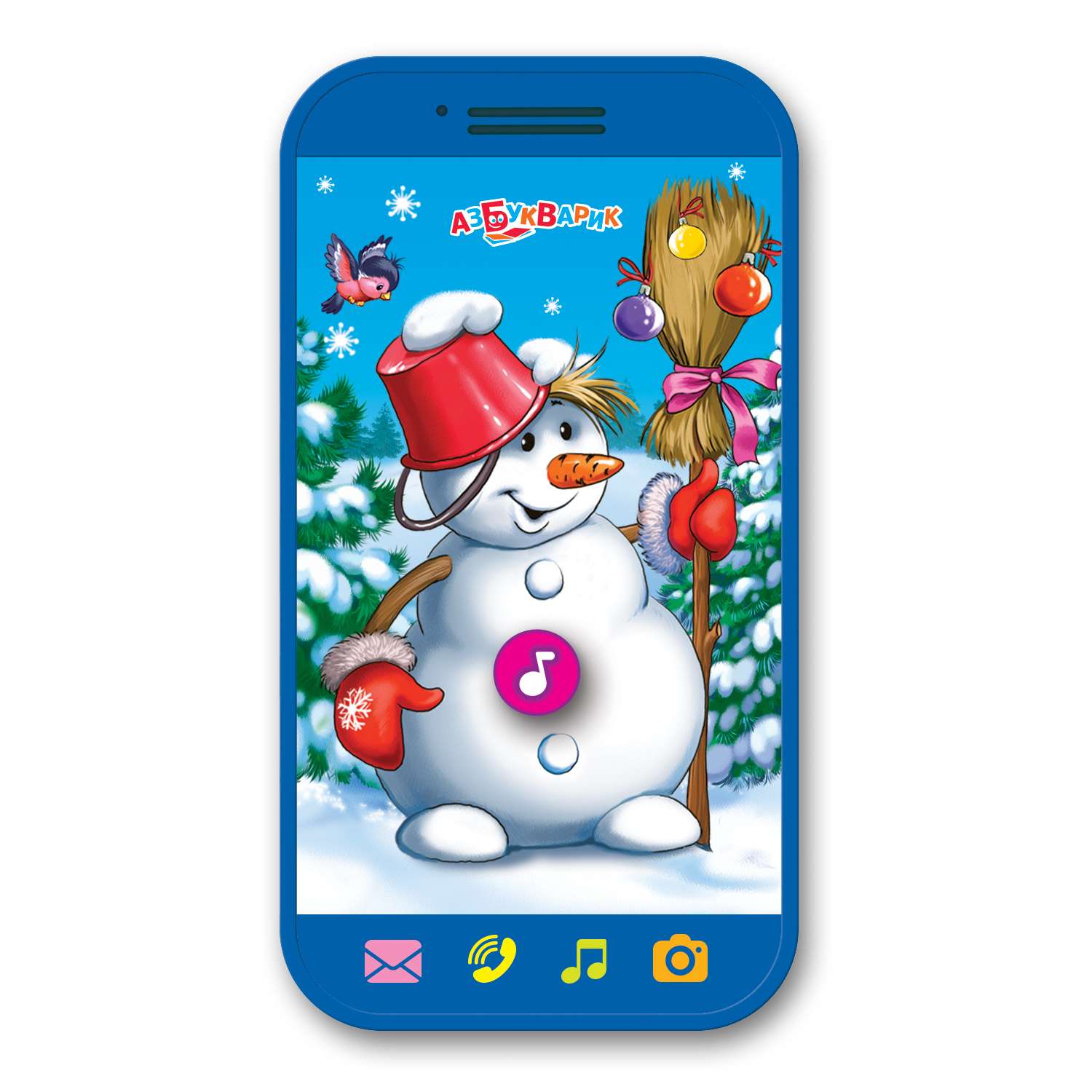 Игрушка Азбукварик Веселый снеговик. Мини-смартфончик - фото 1