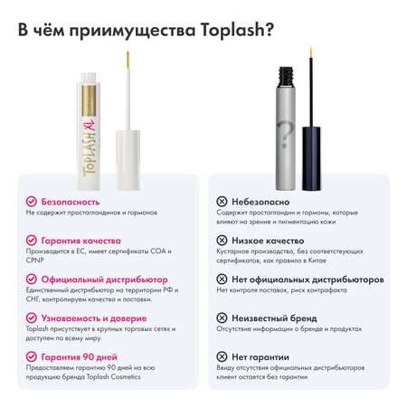 Сыворотка для роста ресниц Toplash lash and brow booster XL