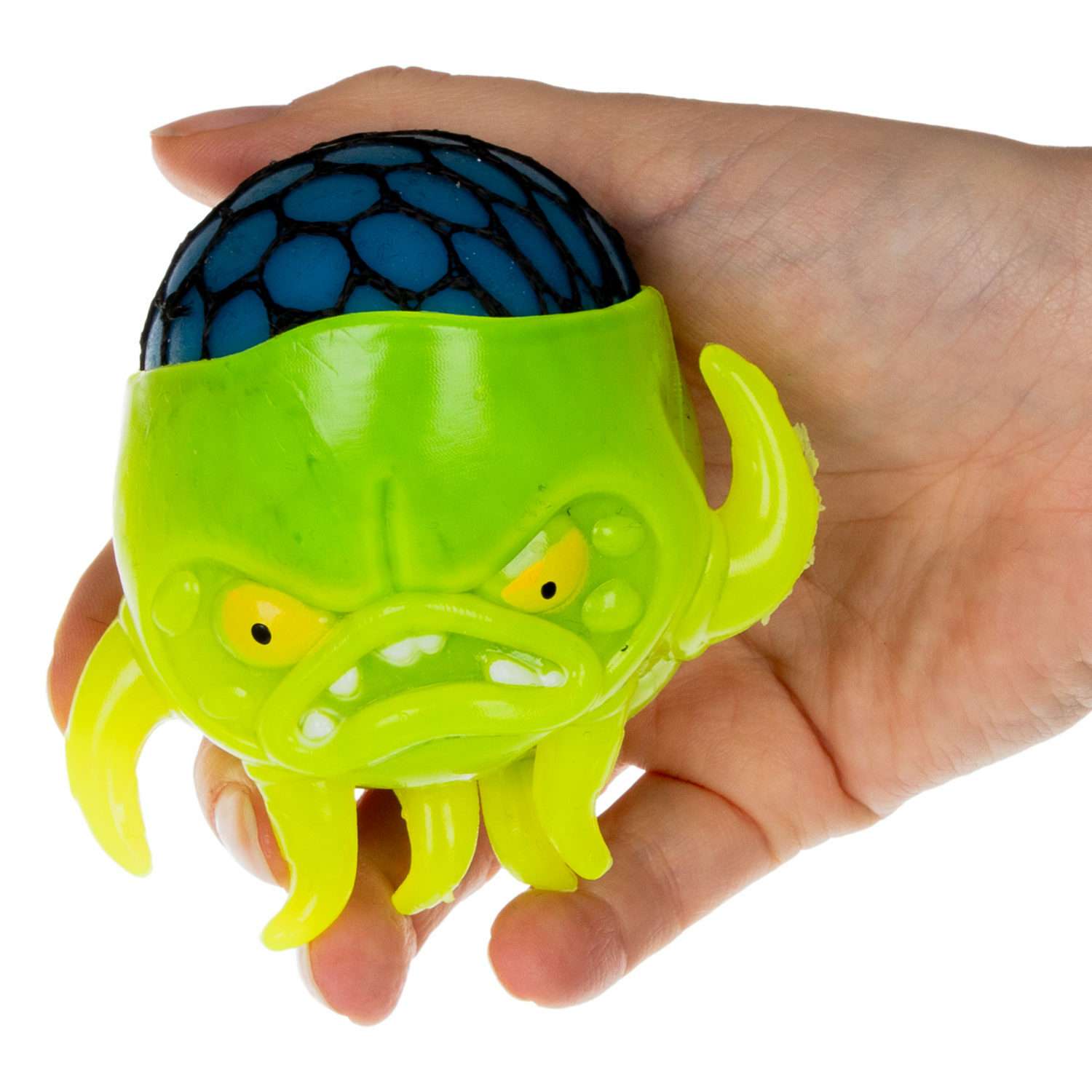 Антистресс игрушка для рук 1TOY Инопланетянин мялка жмякалка сквиш для детей взрослых желтый - фото 2