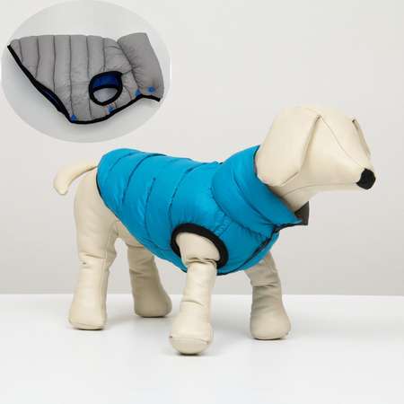 Куртка для собак Sima-Land двухсторонняя L голубая/серая