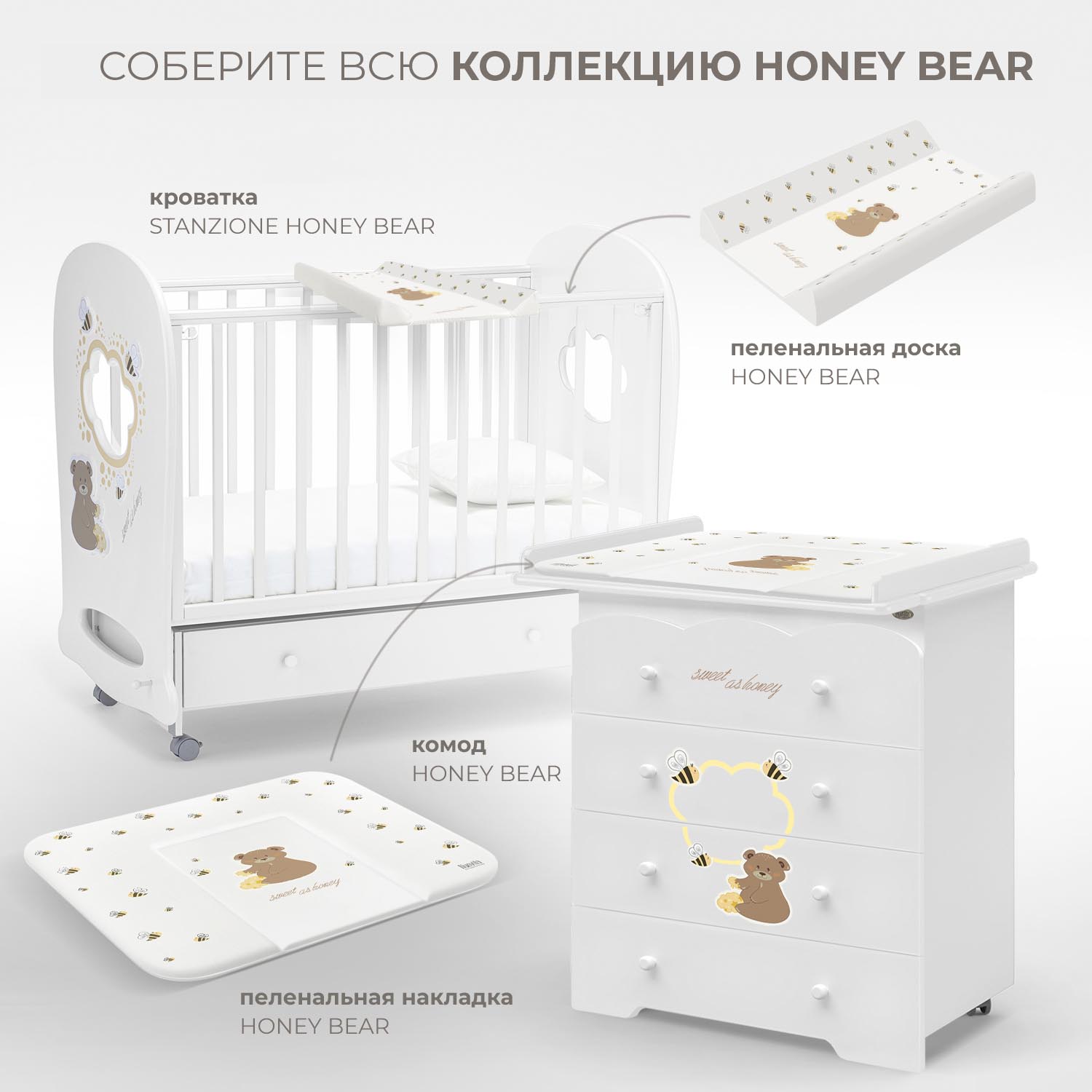 Матрас для пеленания Nuovita Honey Bear 75х72см Белый - фото 6