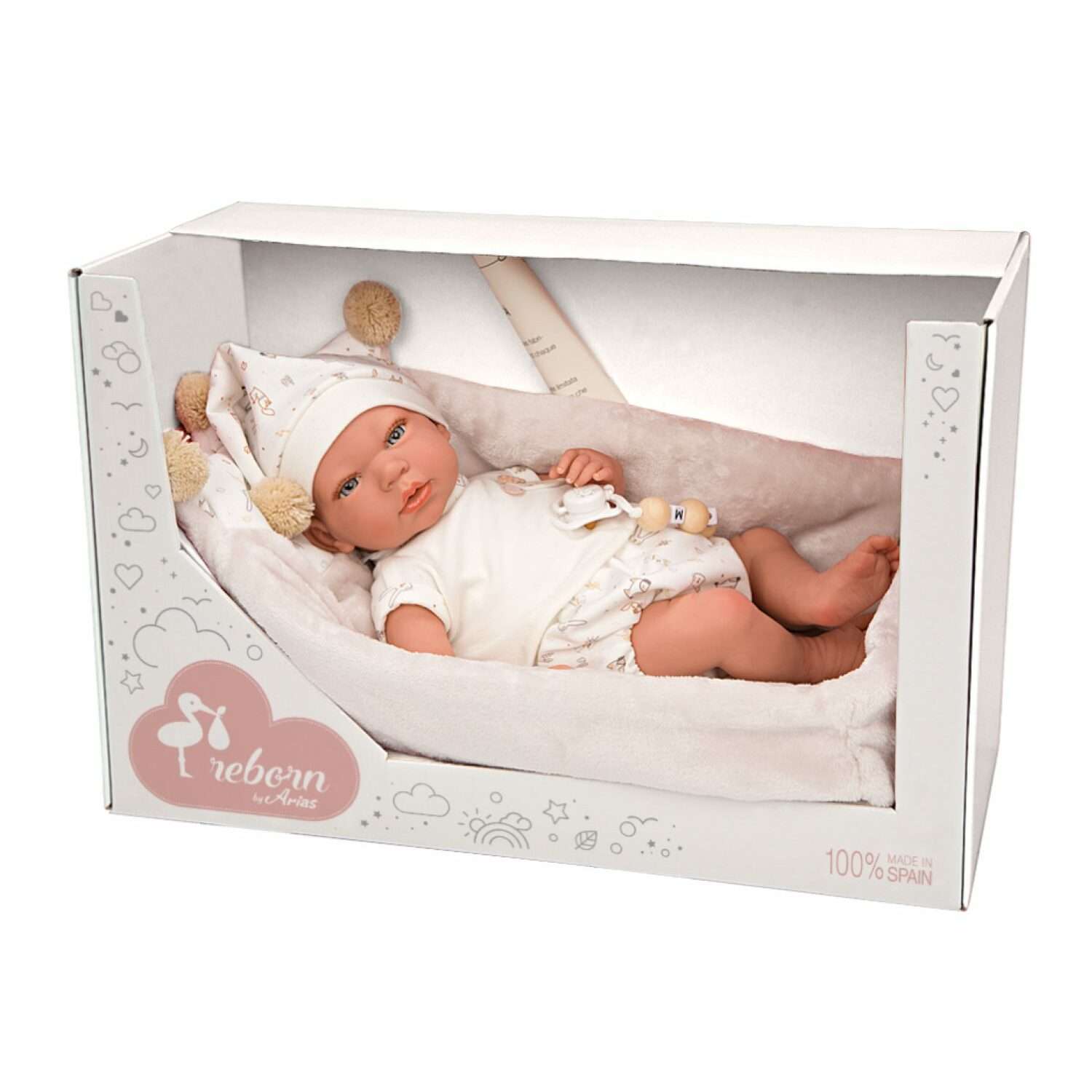 Кукла Arias Reborns Aday новорожденный пупс мягкий 40 см реалистичный с люлькой переноской Т22937 - фото 2