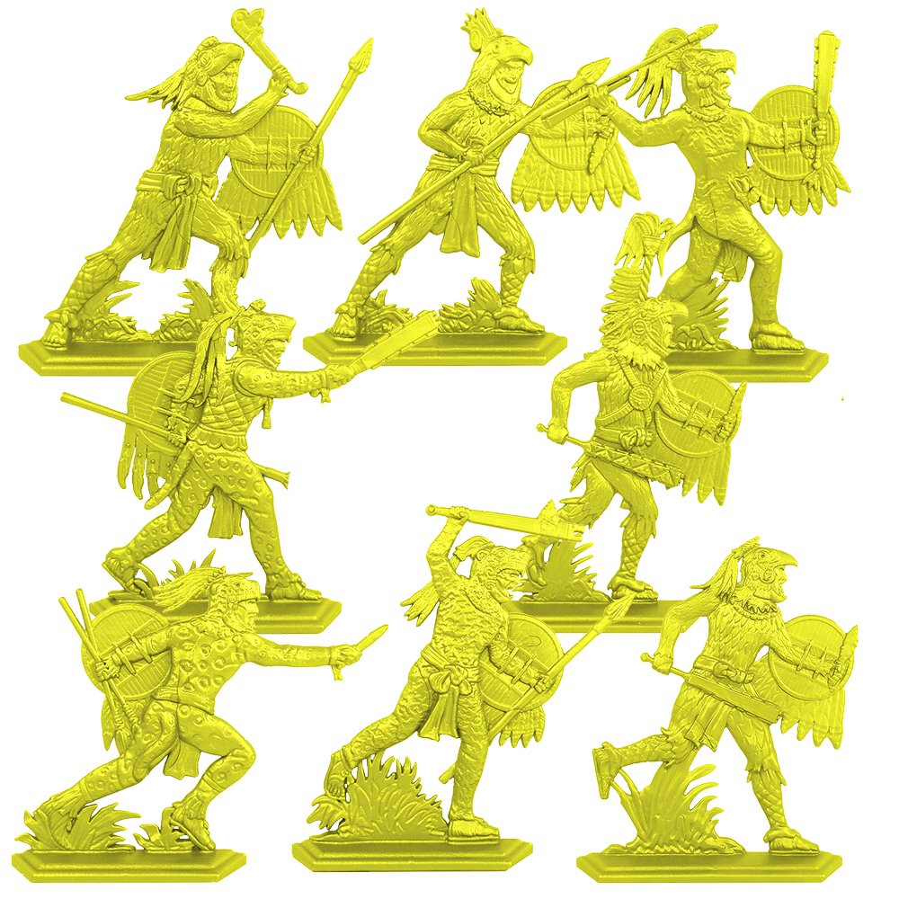 Набор солдатиков Воины и Битвы Ацтеки желтый цвет - фото 1