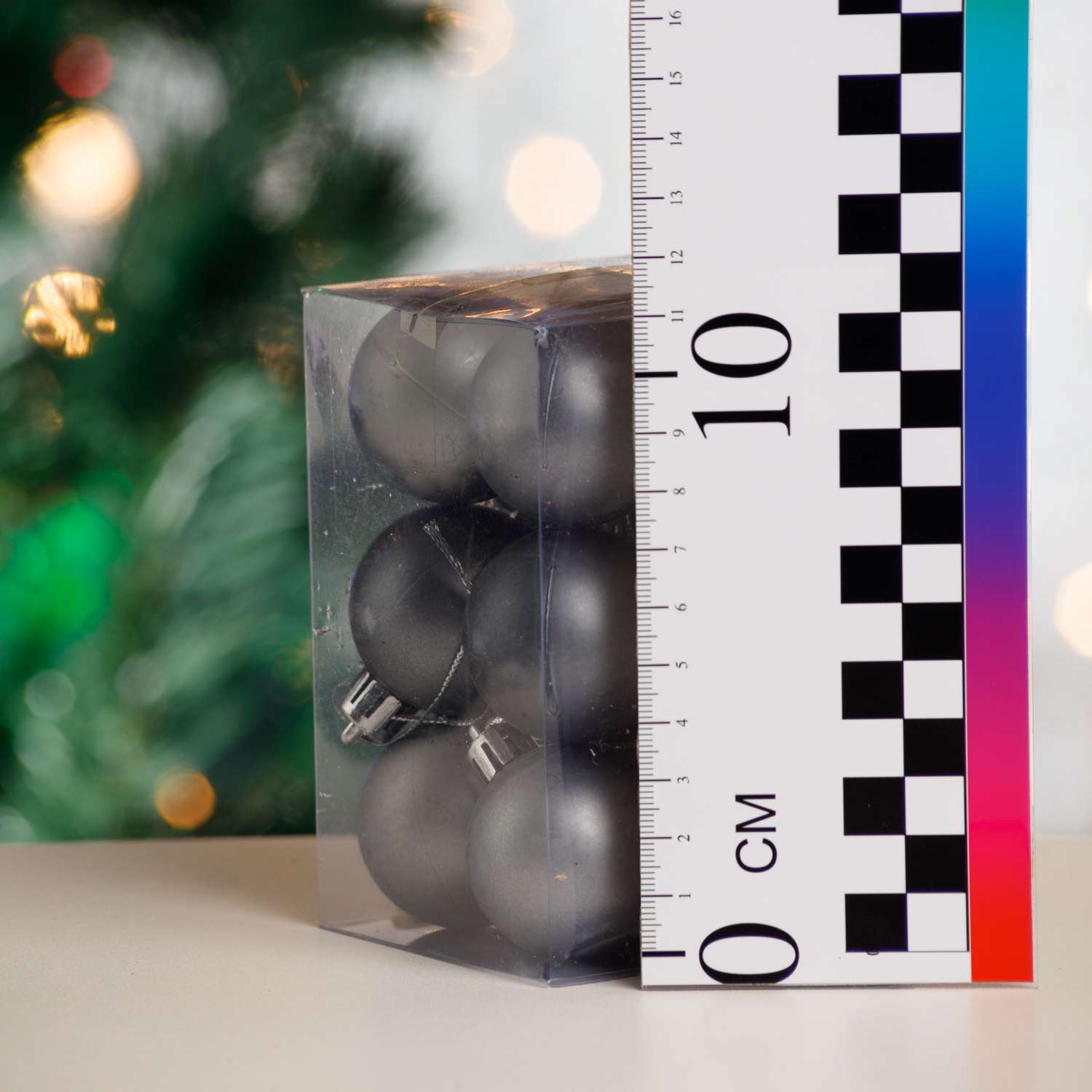 Набор елочных украшений BABY STYLE шары темно-серебристые матовые 4 см 12 шт - фото 2