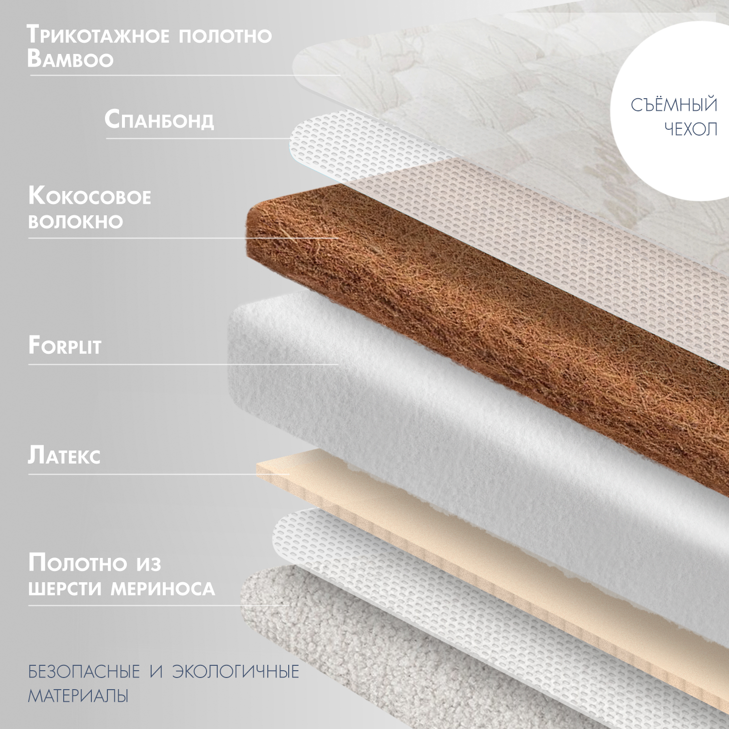 Детский матрас Nuovita Morbido Bambu merino 120х60х13 - фото 3