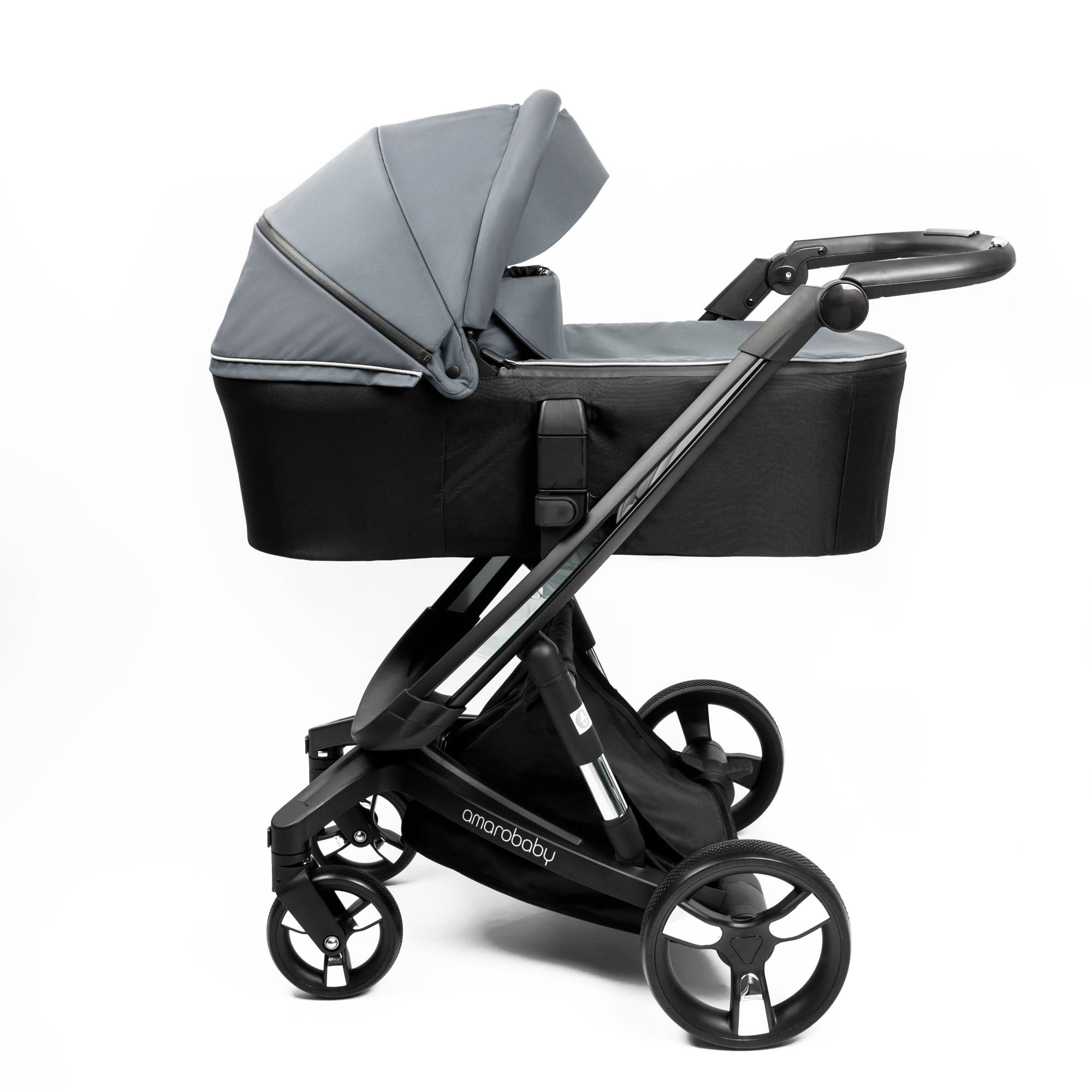 Коляска детская 2 в 1 AmaroBaby Tutum с Auta brake серый - фото 24