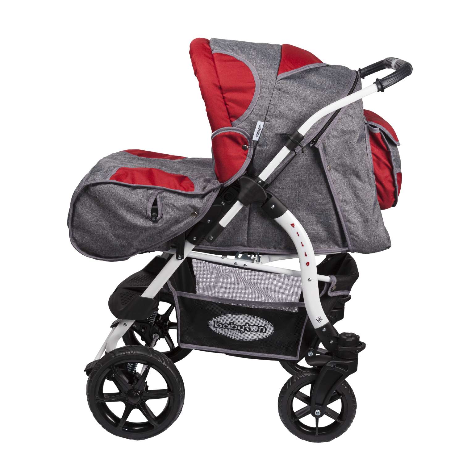 Коляска-трансформер Babyton Pillo OX Grey-Red - фото 4