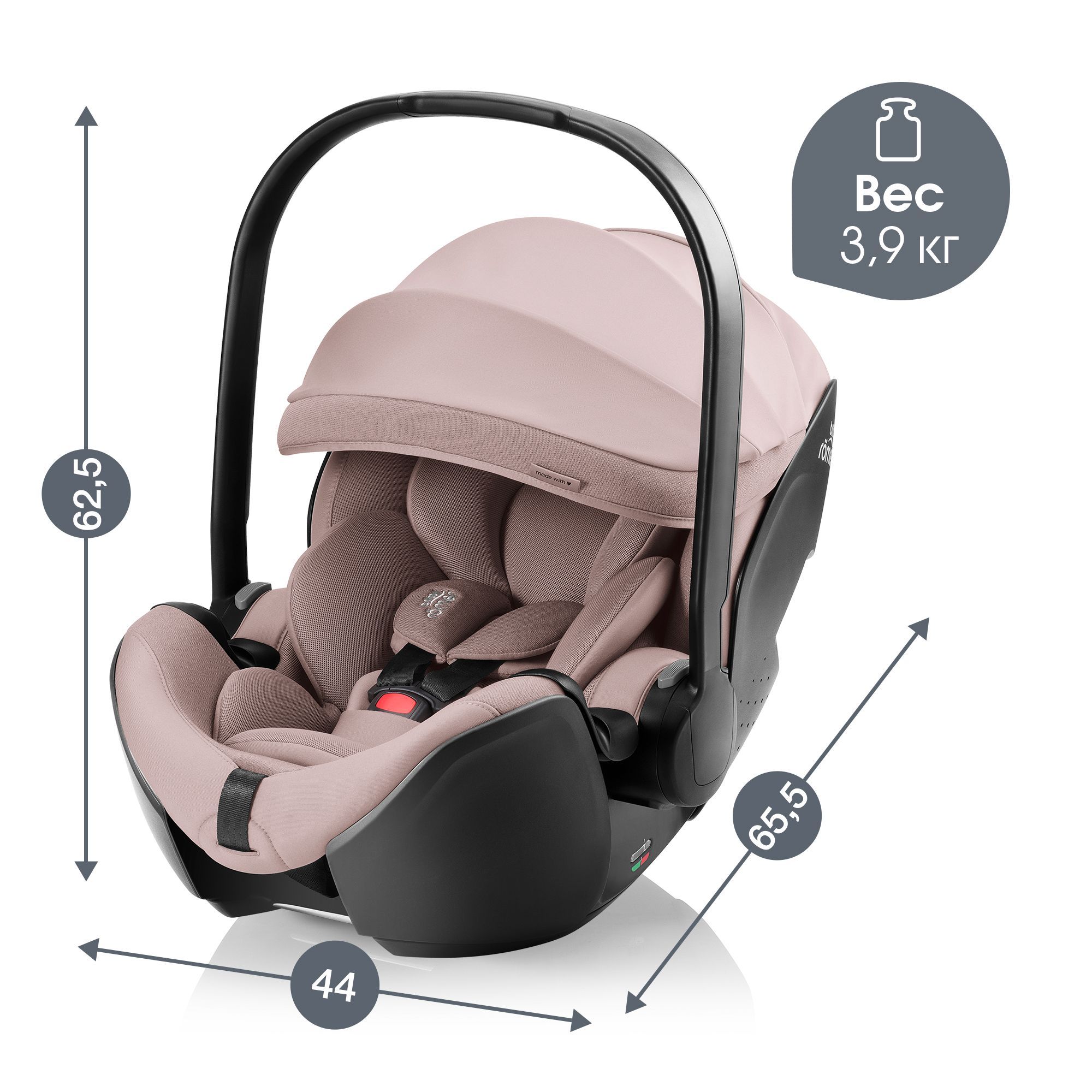 Детское автокресло Britax Roemer Baby-Safe Pro Style Dusty Rose - фото 13