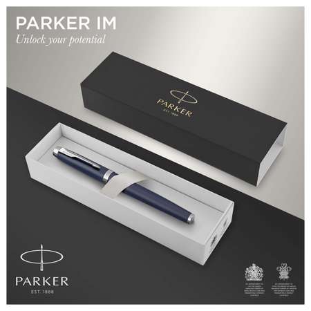 Ручка-роллер PARKER IM Matte Blue CT черная подарочная упаковка