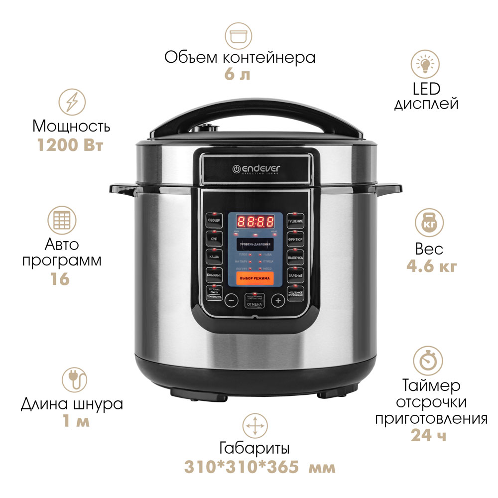 Скороварка-мультиварка ENDEVER vita-132 купить по цене 7115 ₽ в  интернет-магазине Детский мир