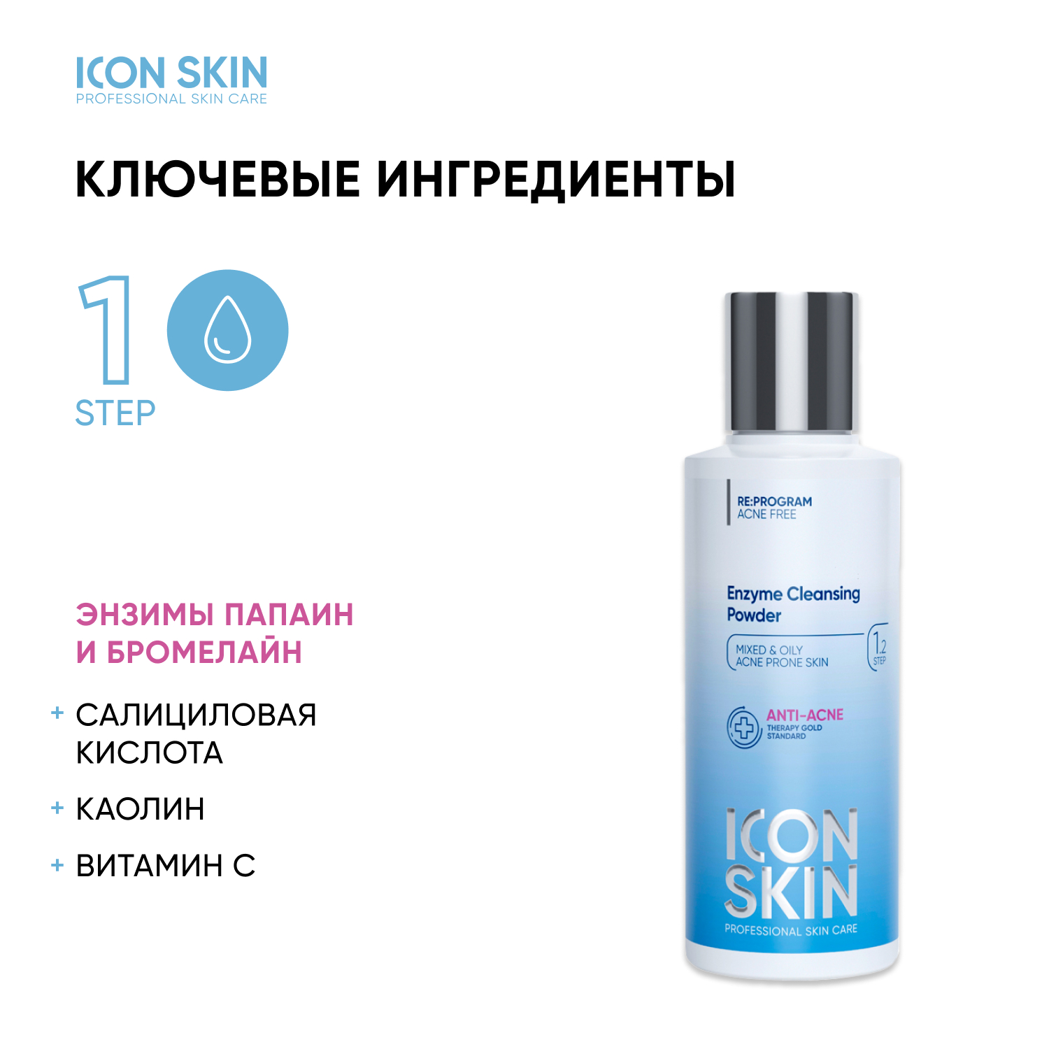 Энзимная пудра ICON SKIN очищающая для умывания - фото 4