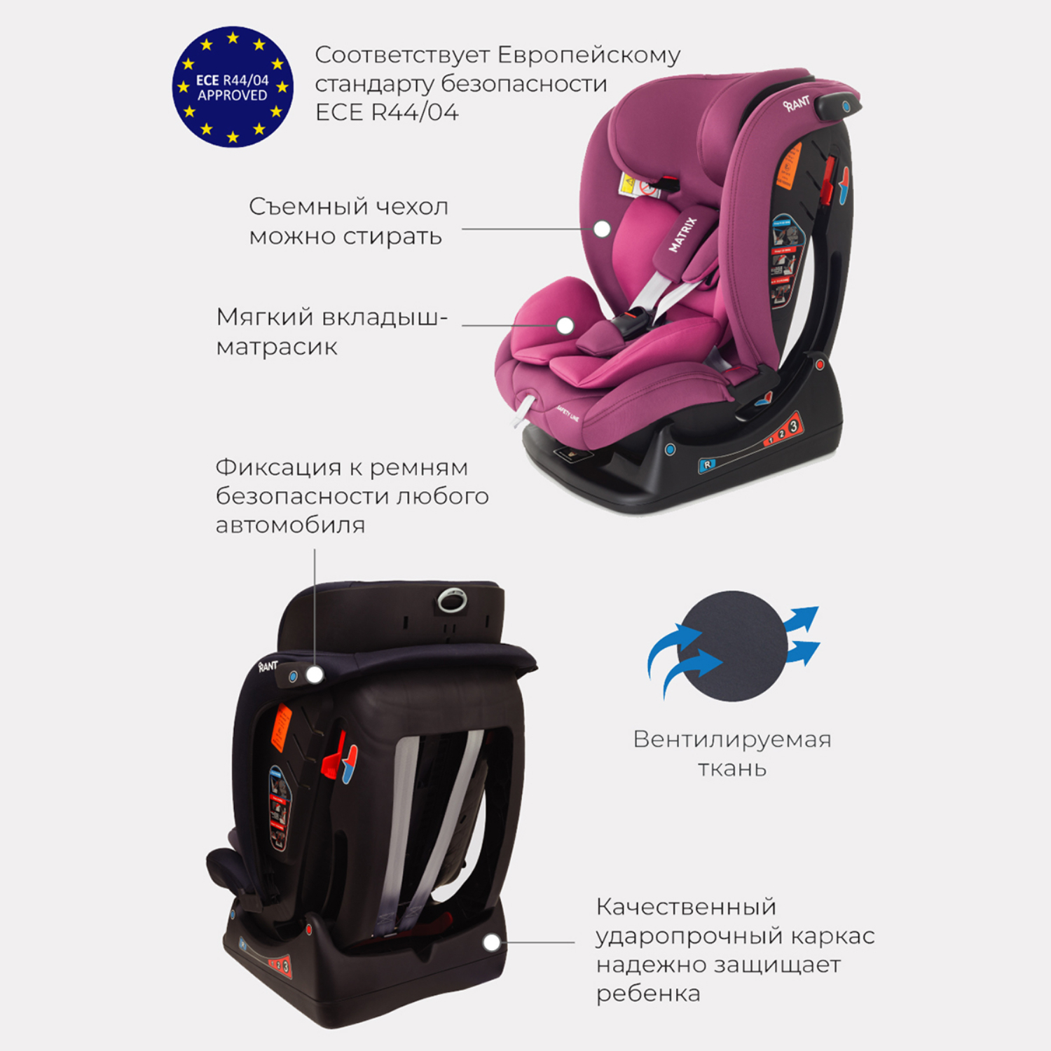 Автокресло Rant Matrix Safety Line Velvet Purple - фото 2