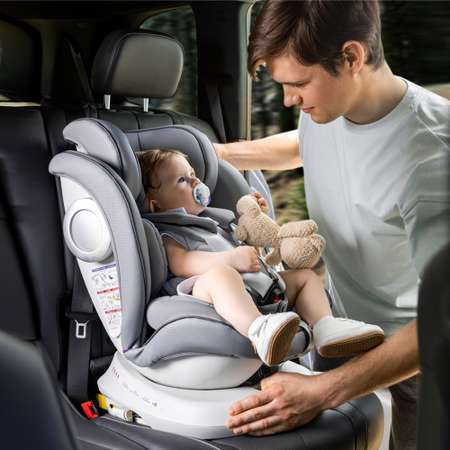 Автокресло детское Champion AmaroBaby Isofix класс D группа серый