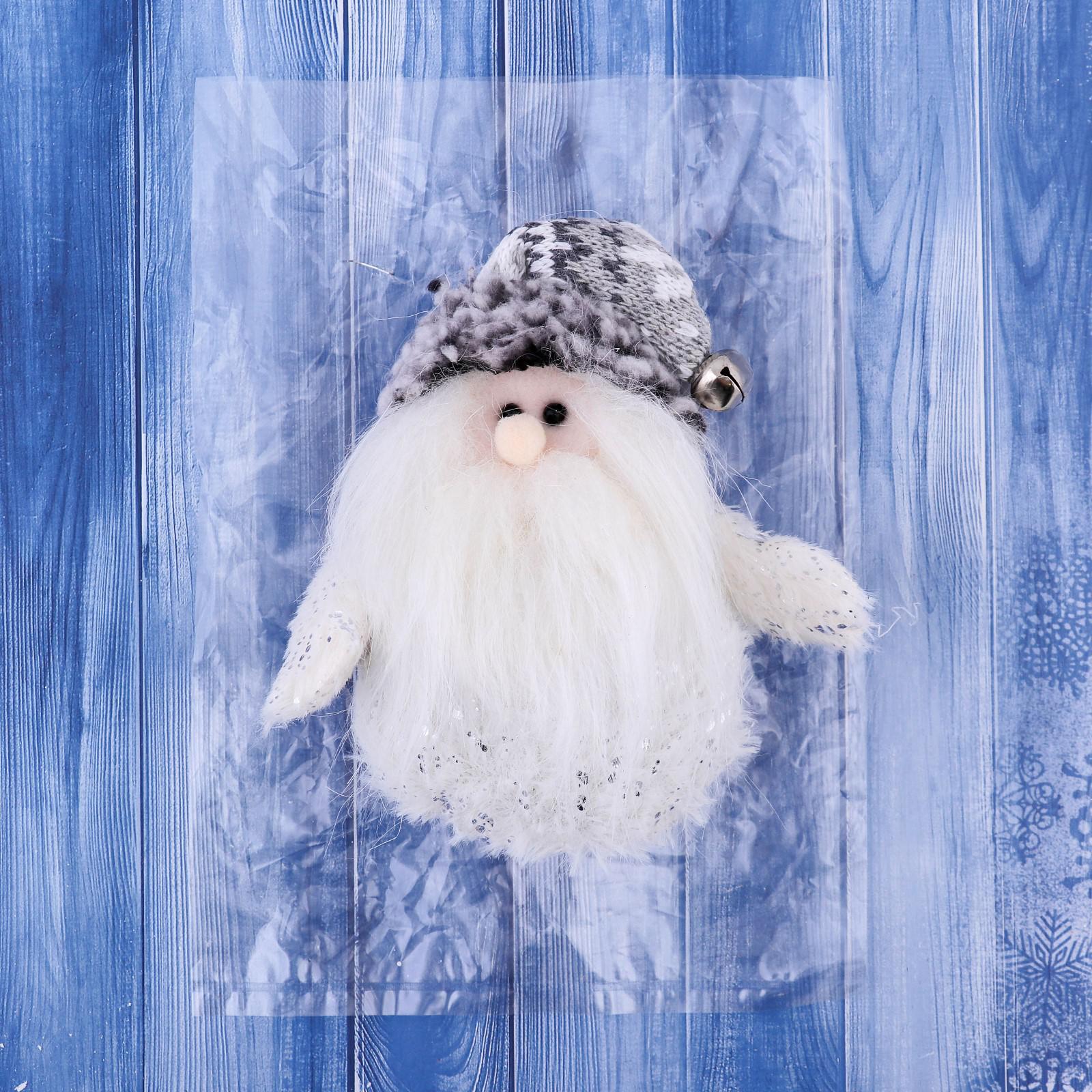 Мягкая игрушка Зимнее волшебство «Дед Мороз пушистик» 8*14 см белый - фото 2