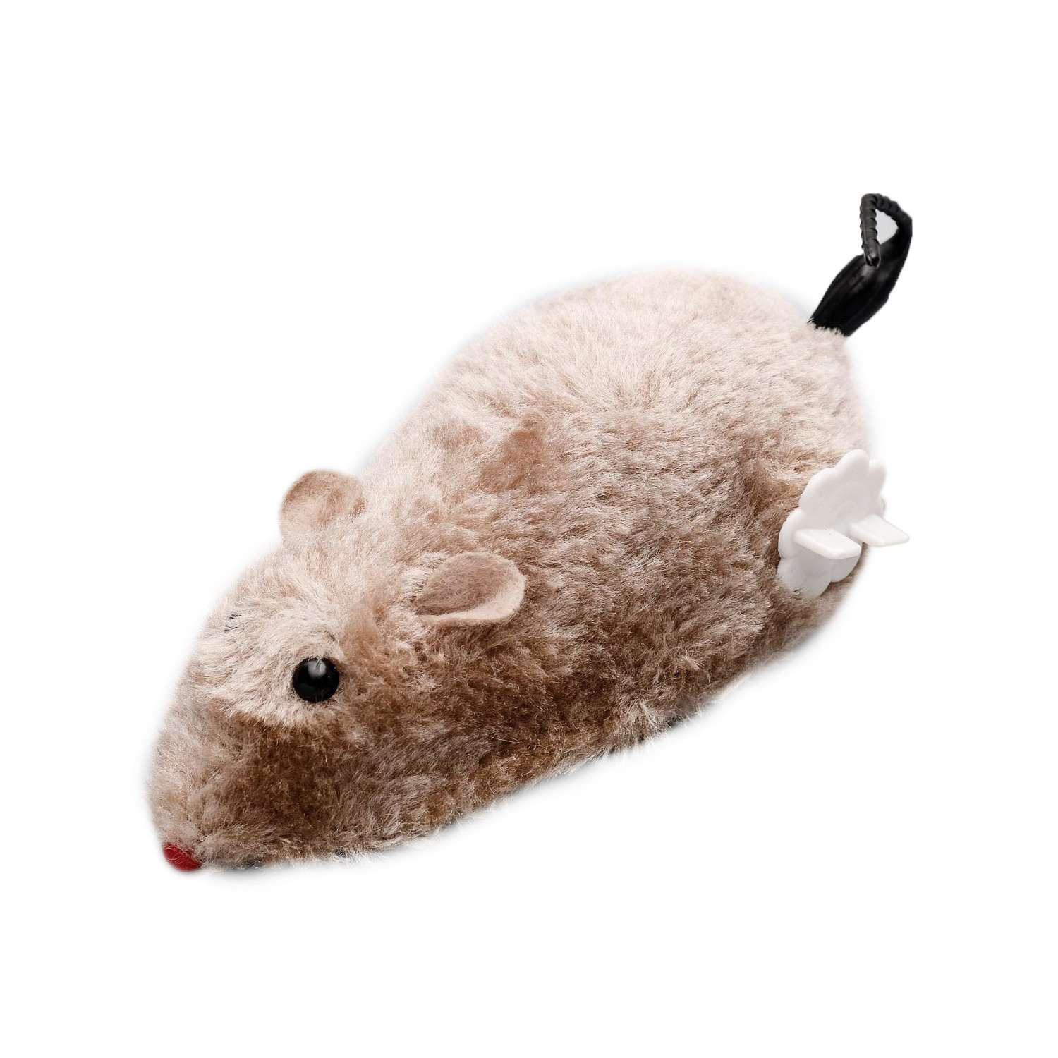 Мышь заводная Пижон меховая 12 см серая - фото 1