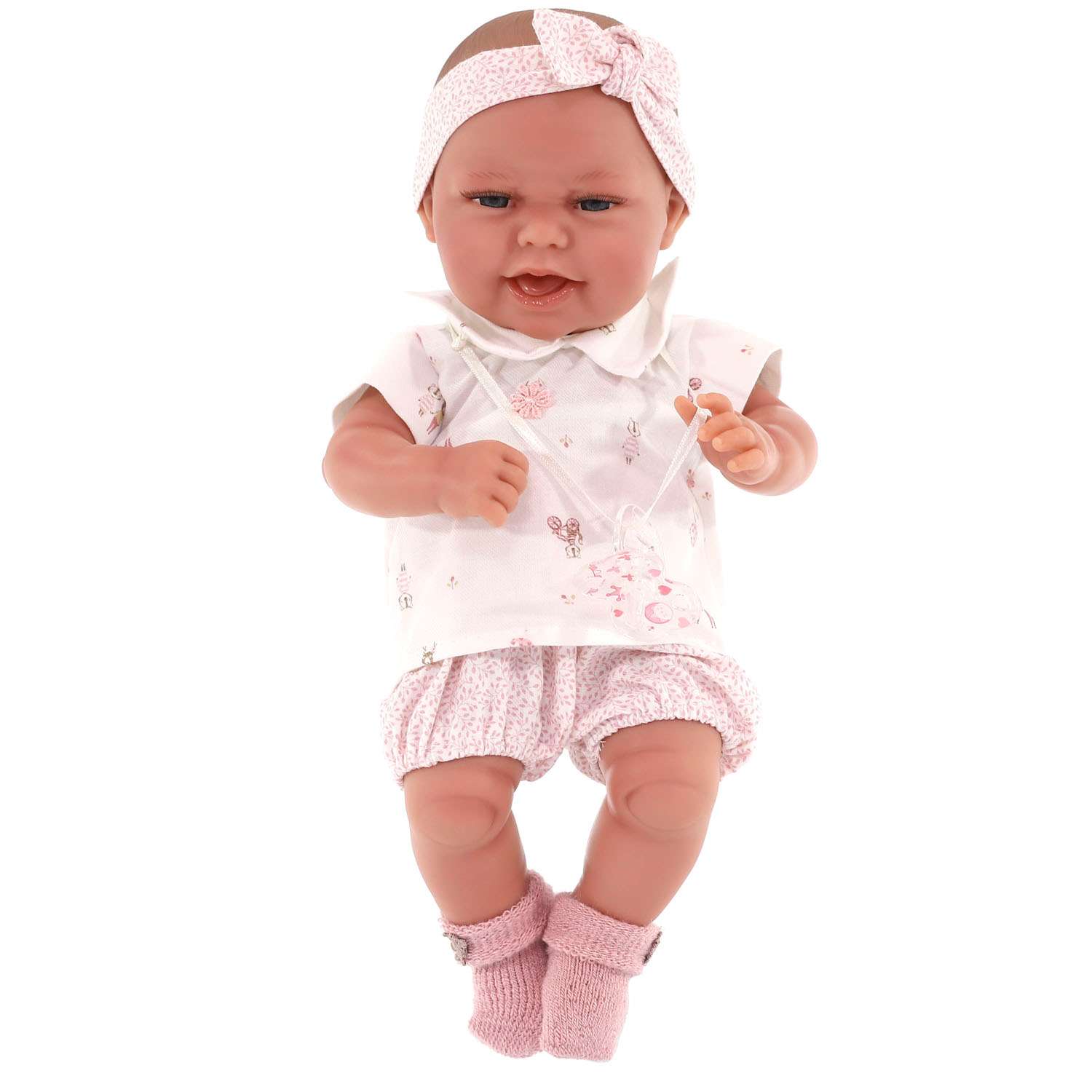 Кукла-пупс Antonio Juan Глория на розовой подушке 33 см виниловая 6028 - фото 1