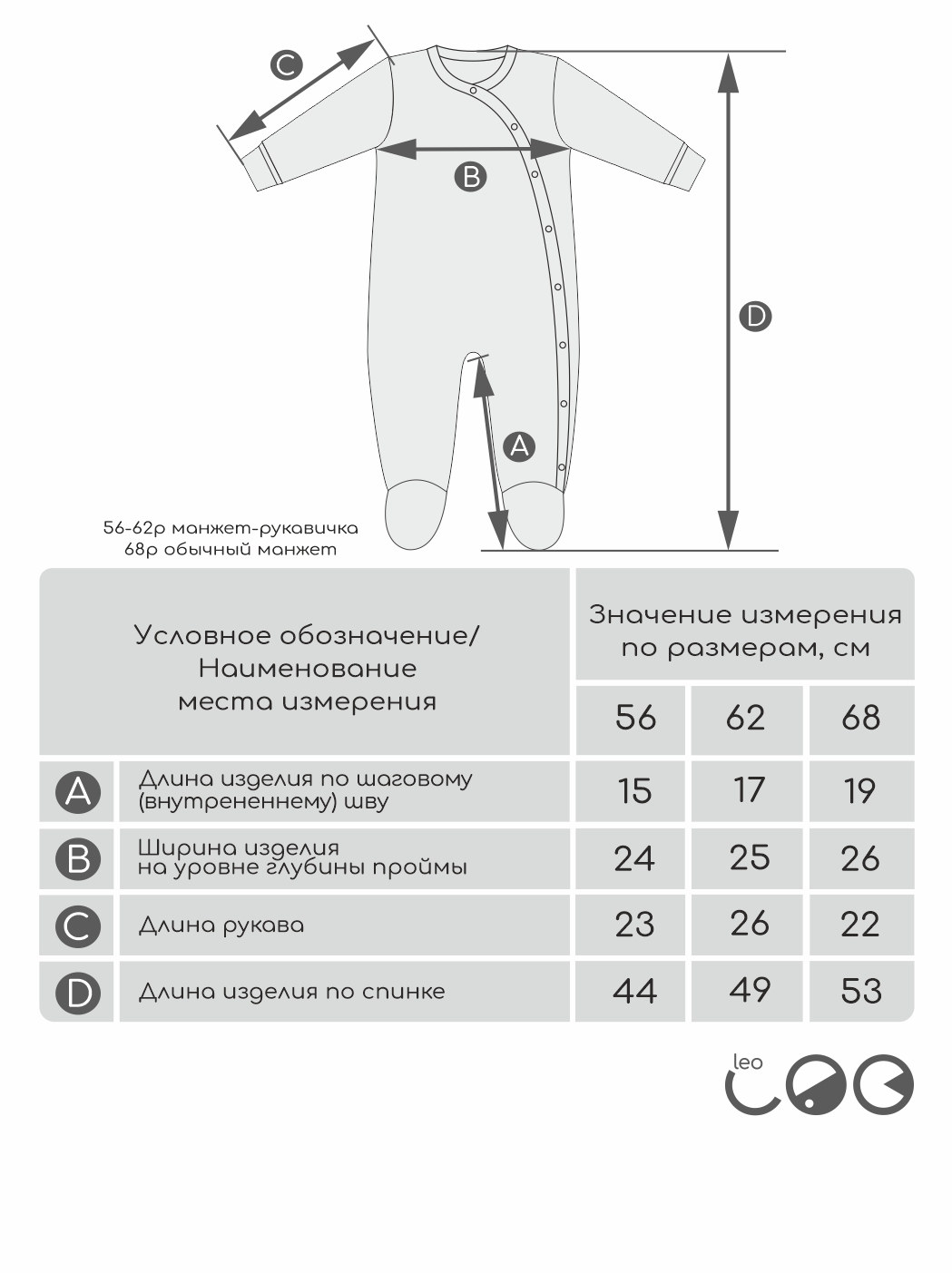 Комбинезон 3 шт LEO 1001А-19_розовый/молочный - фото 4