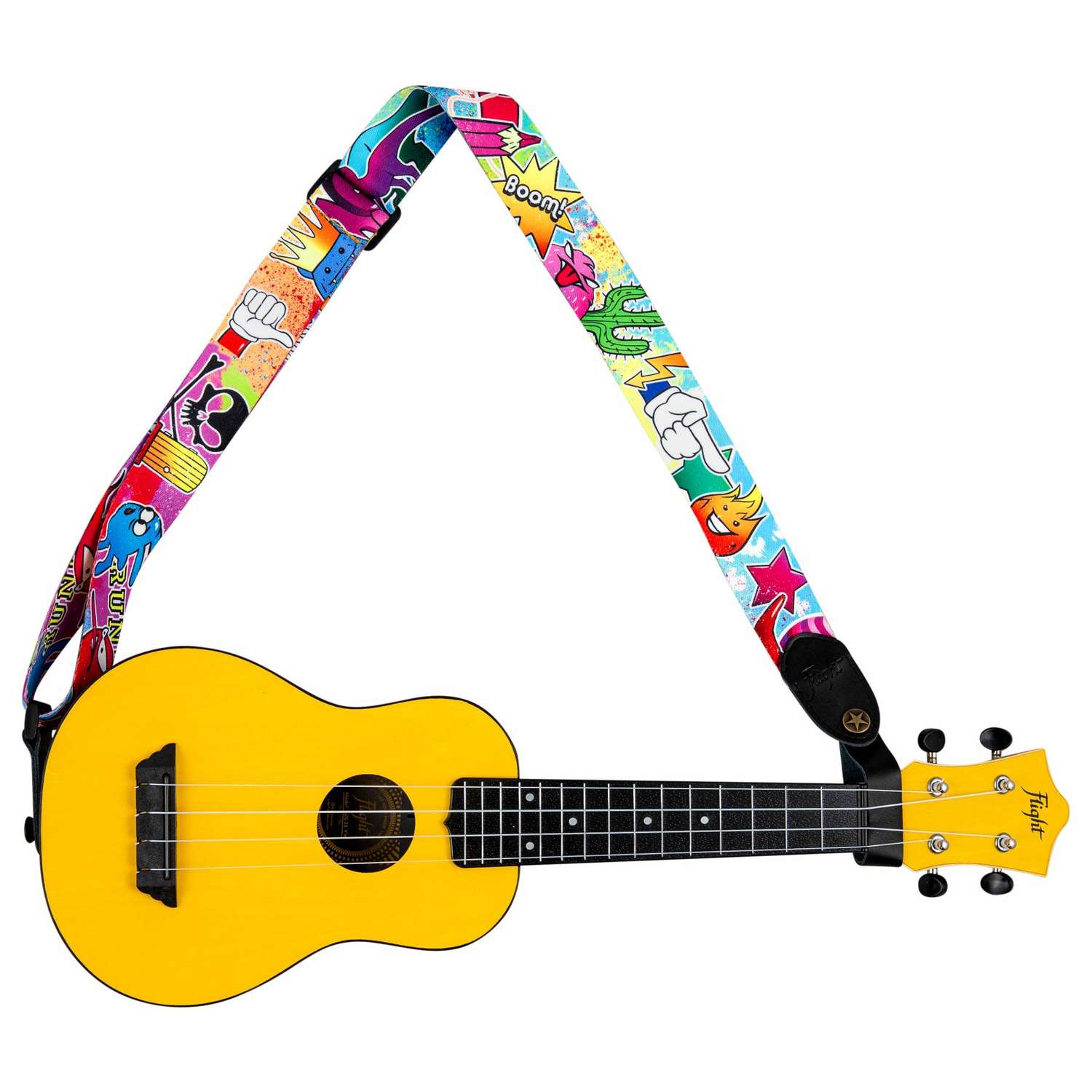 Ремень Flight S35 WOW для гавайской гитары укулеле материал полипропилен яркий с комиксами - фото 4