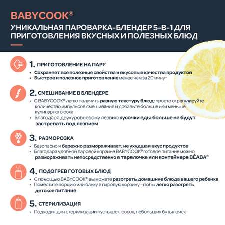 Пароварка блендер Babycook Neo BEABA серый