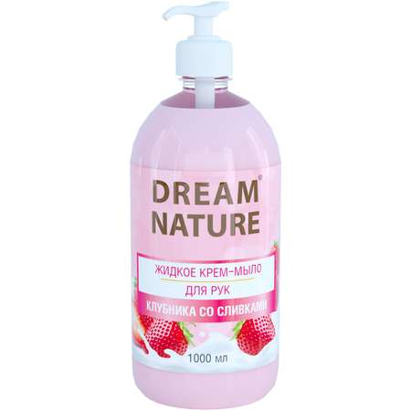 Жидкое мыло Dream Nature Клубника со сливками 1л