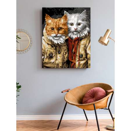 Картина по номерам Art on Canvas холст на подрамнике 40х50 см Коты модники
