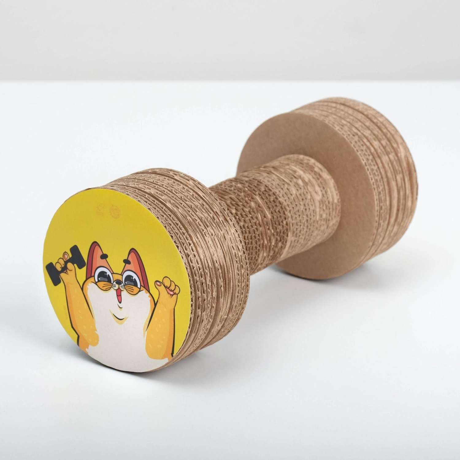 Когтеточка Пушистое счастье из картона с кошачьей мятой «Кото-ЗОЖ» гантель 12 × 23 см - фото 1