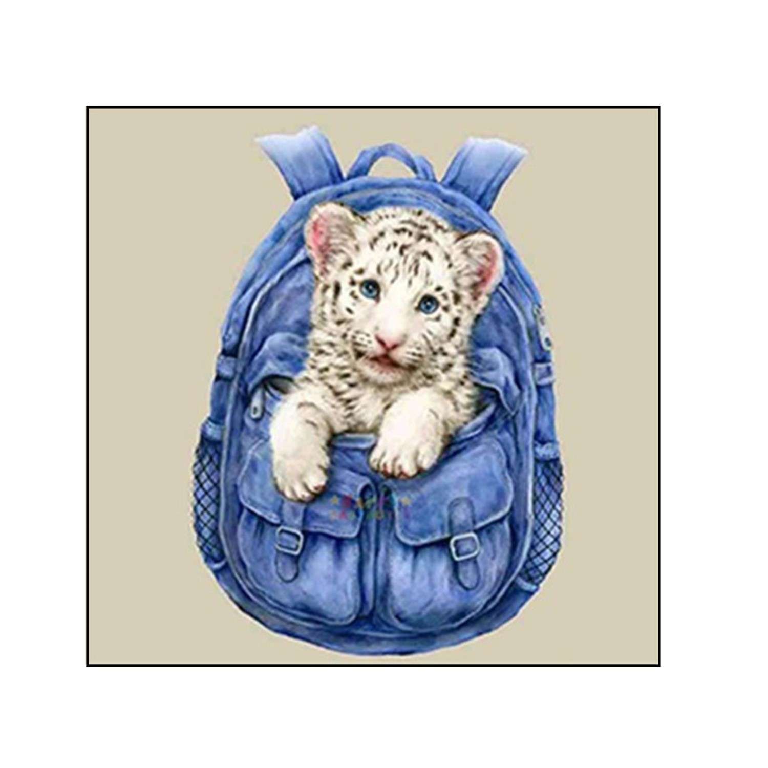 Алмазная мозаика Seichi Тигрёнок в рюкзаке 30х30 см - фото 2