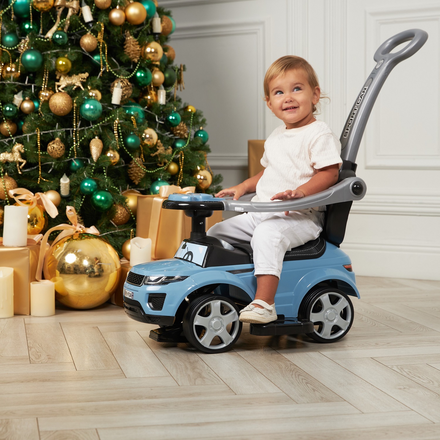 Каталка BabyCare Sport car кожаное сиденье розовый - фото 15