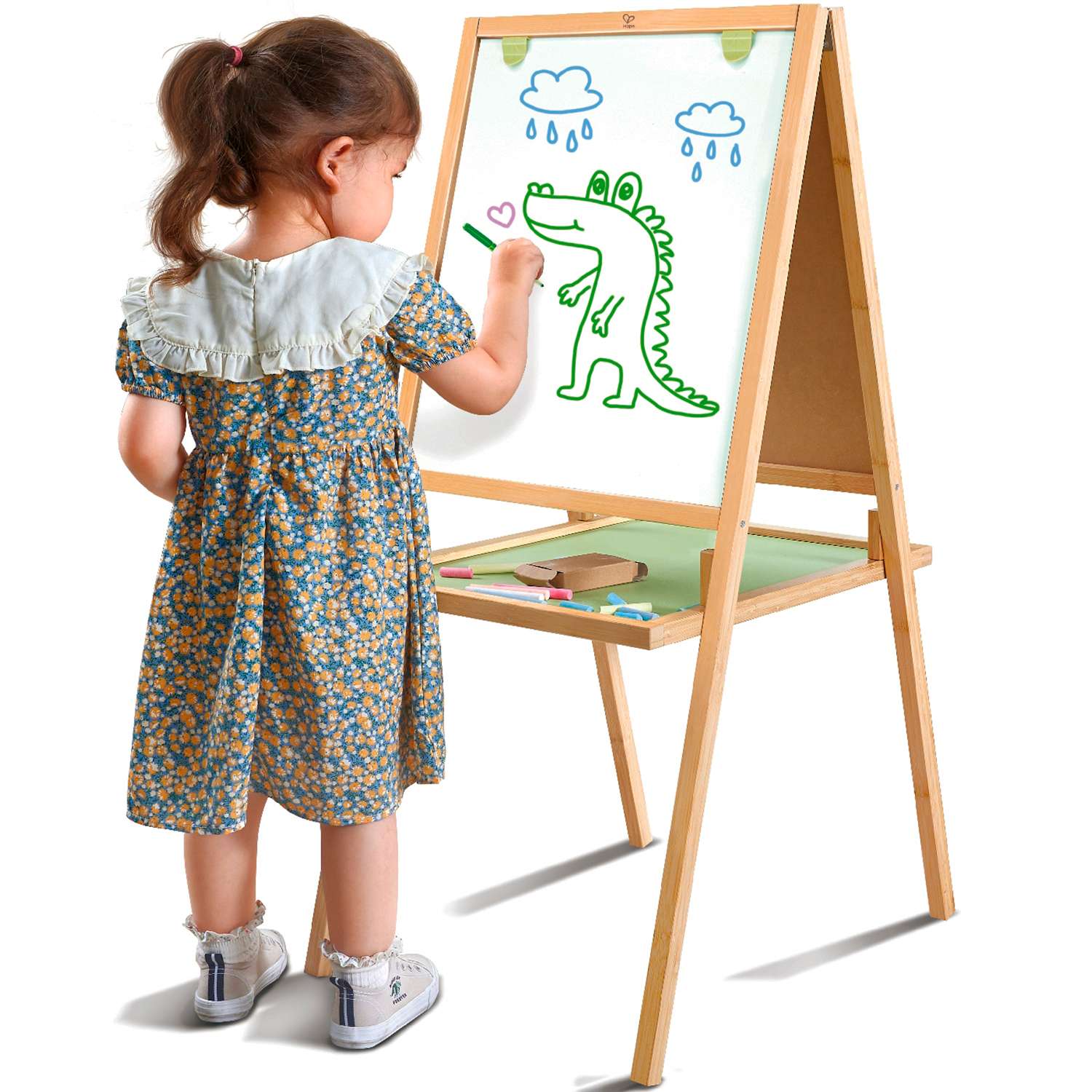 Двухсторонний детский мольберт HAPE для рисования с мелками - фото 1