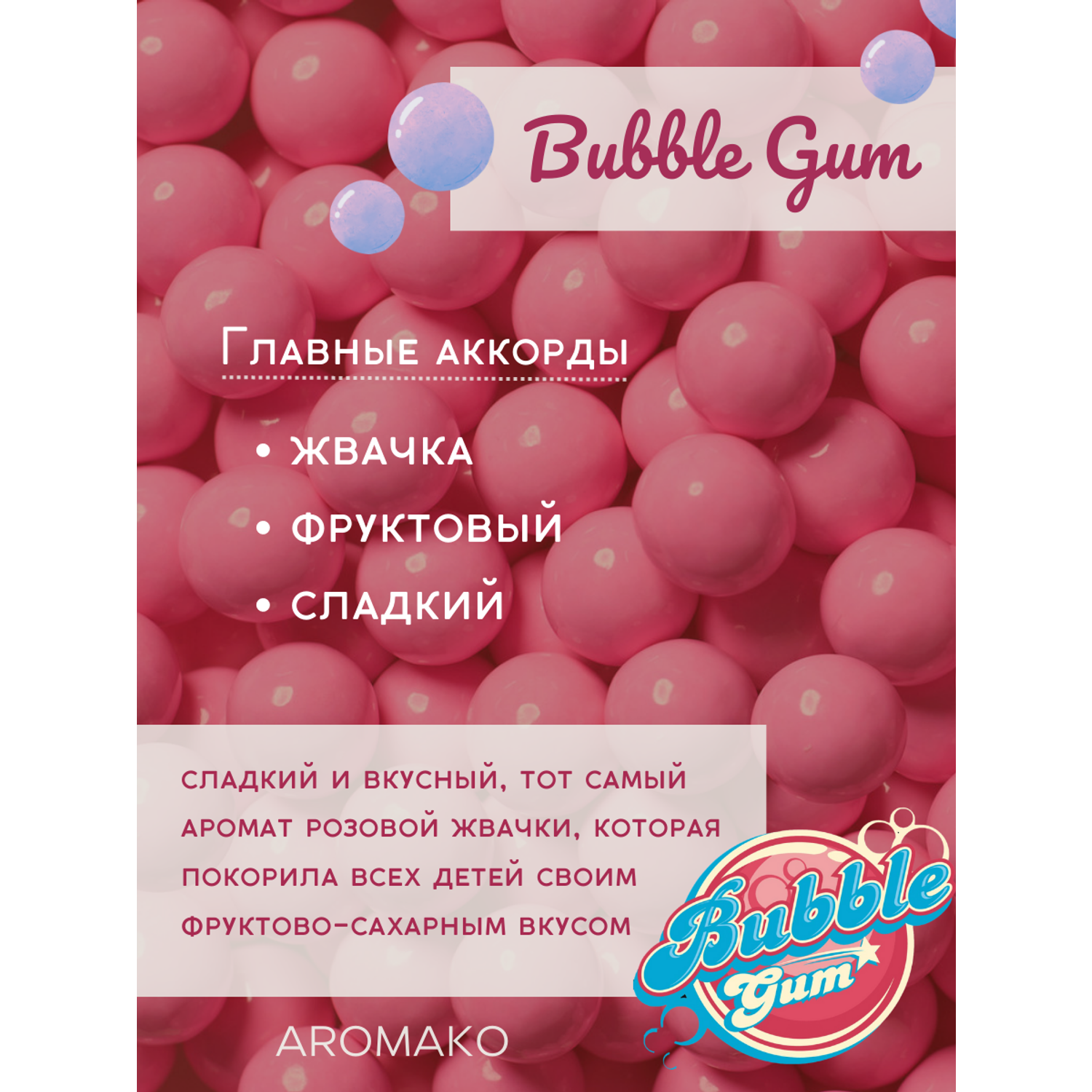 Роллербол масляные духи AromaKo Bubble Gum 5 мл - фото 3