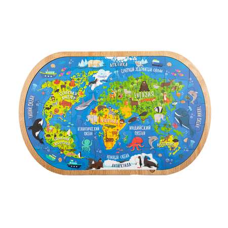 Пазл деревянный ЯиГрушка Карта Мира