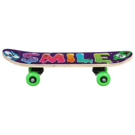 Скейтборд ONLITOP детский SMILE 44 х14 см колёса PVC 50 мм пластиковая подвеска