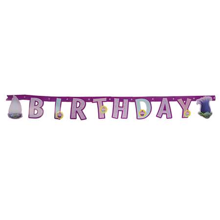 Праздничная гирлянда-буквы Trolls Happy Birthday
