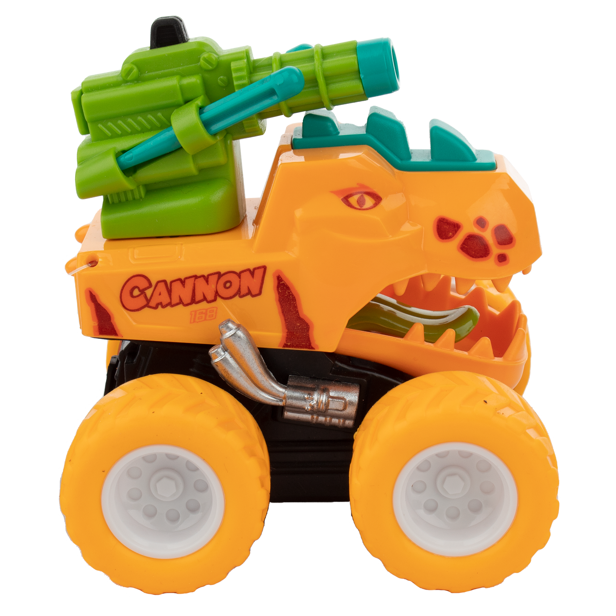 Машинка KiddieDrive с фрикционным механизмом и пушкой Динобласт Big wheels оранжевая 89001_2 - фото 2