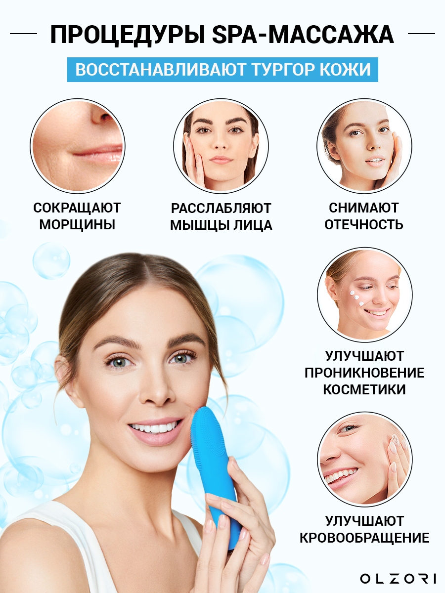 Щеточка для умывания OLZORI F-Clean Blue - фото 7