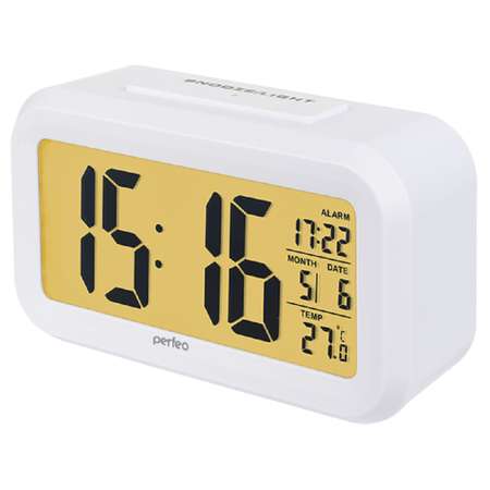 Часы-будильник Perfeo Snuz белый PF-S2166 время температура дата