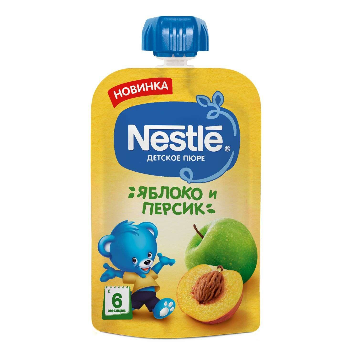 Пюре Nestle яблоко-персик 90г с 6месяцев - фото 1