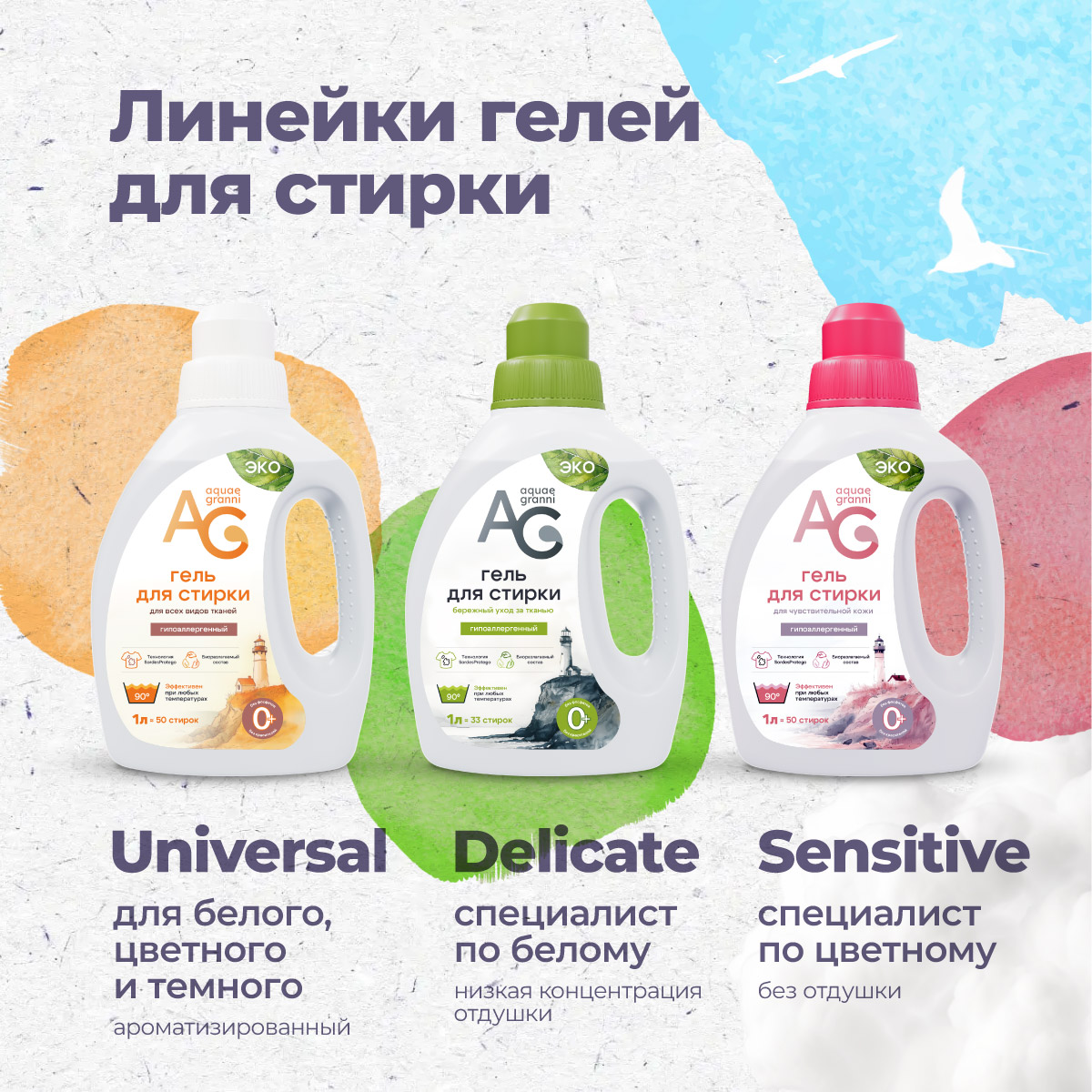 Универсальный гель для стирки Aquae Granni Universal ЭКО 0+ для всех типов и цветов тканей - фото 7