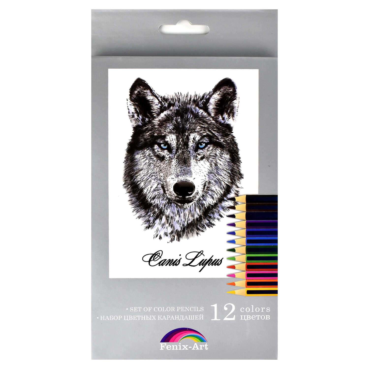 Цветные карандаши ФЕНИКС+ Волк 12 цветов - фото 1