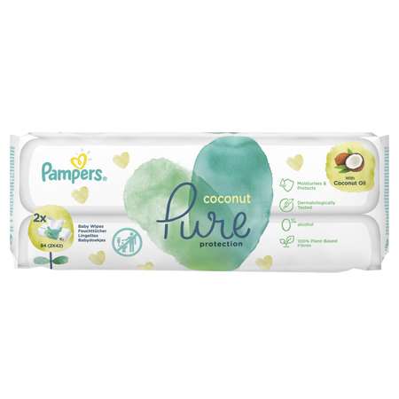 Салфетки влажные Pampers Pure Protection Coconut 84 шт