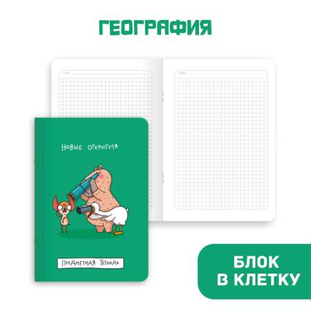 Тетрадь Проф-Пресс в клетку 40 л А5 набор из 4 шт Школа в тренде ИнЯз+география+история+литература