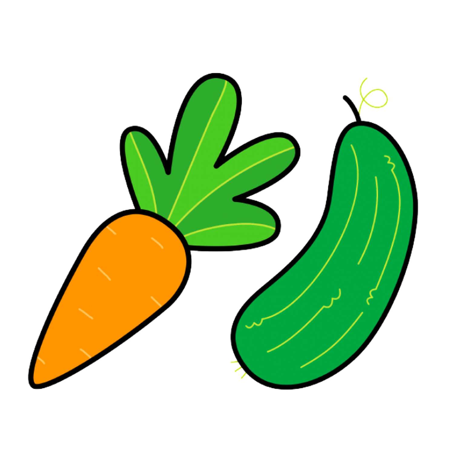 Раскраска Кабачок | Раскраски простые овощи для маленьких детей