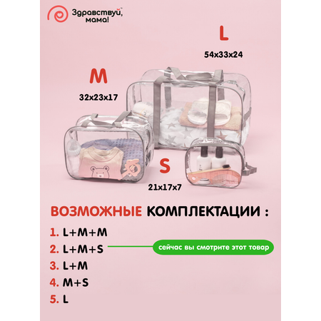 Сумка в роддом Здравствуй мама! Premium Quality 3 шт