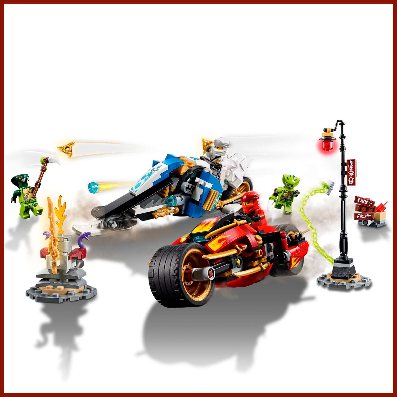 Игрушка LX Конструктор Ninjago Мотоцикл-клинок Кая и снегоход Зейна - фото 2