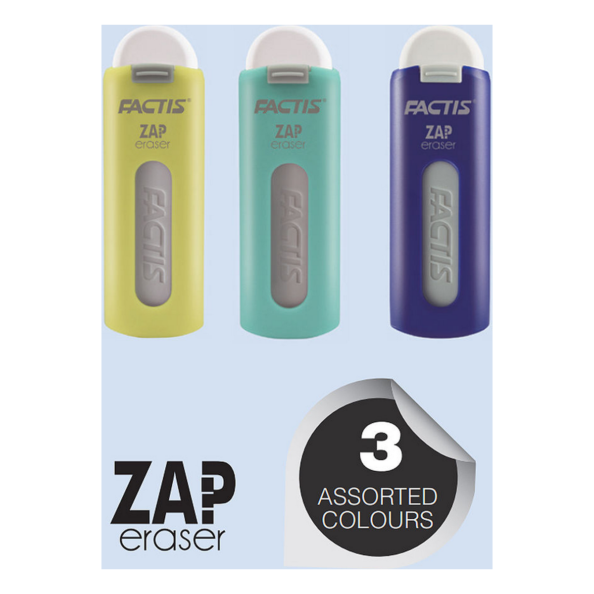 Ластик FACTIS ZAP белый выдвижной ПВХ в футляре фиолетового цвета PTF1130 - фото 3