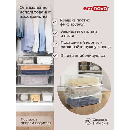 Ящик универсальный Econova TEX-BOX 28л прозрачный