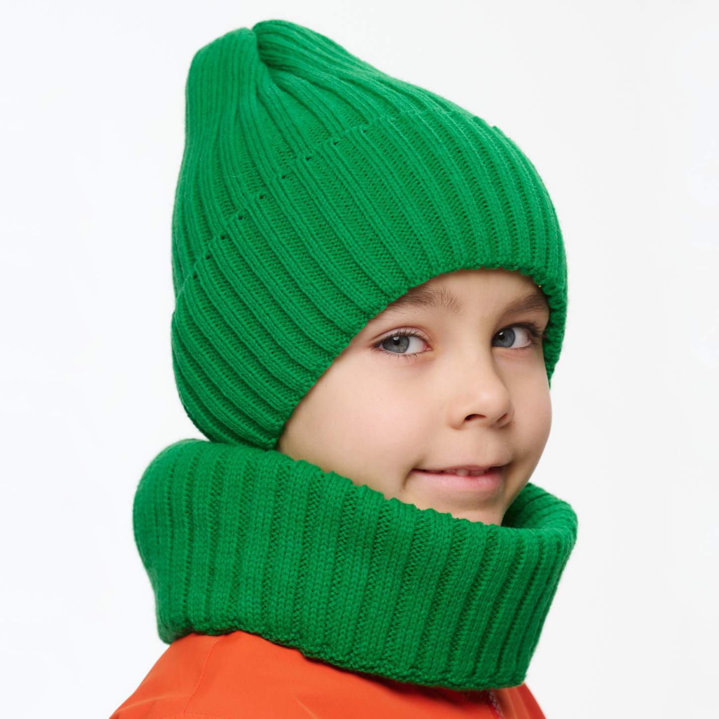 Шапка и снуд NYCkids NYC-H-35-pumpk-green - фото 9